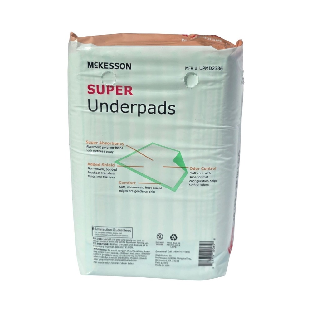 MCKESSON Super Underpads 23x36 Moderate Absorbency Disposable 10 Pack - Picture 9 of 11